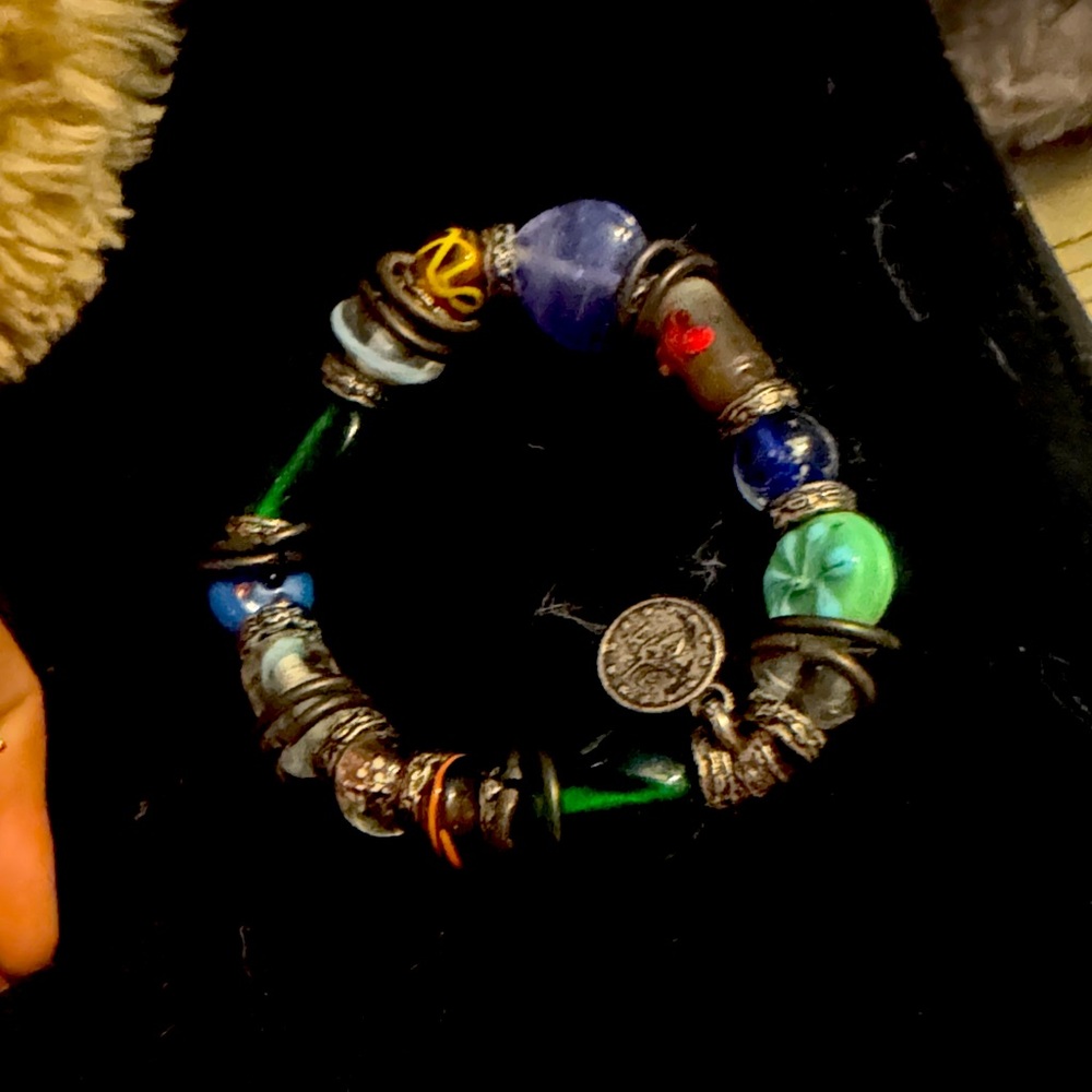 Colorful Beaded Charm Bracelet